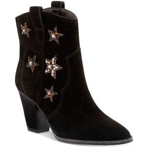 INC International Concepts Dazzlerr Western Ankle Booties Black 7.5M